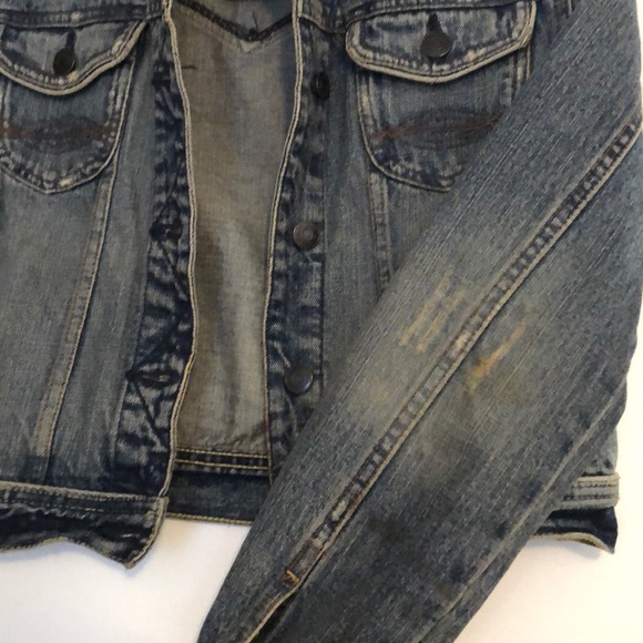 Y2K vintage cropped distressed denim jacket - Picture 4 of 6